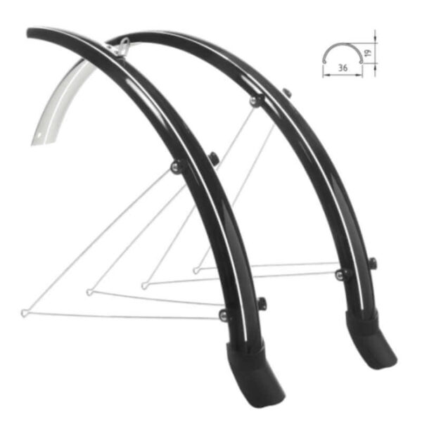 JGO  GUARDABARROS WAG NEGRO 28MM ANCHO NEGRO