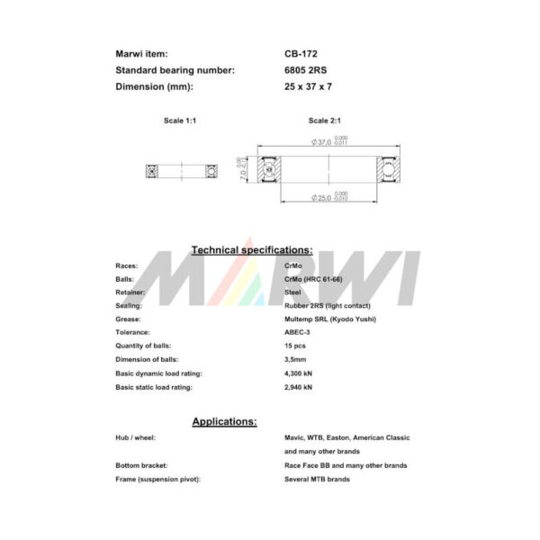 RODAMIENTO DIRECCIÓN UNION CB-714 30.15x41x6.5 45°